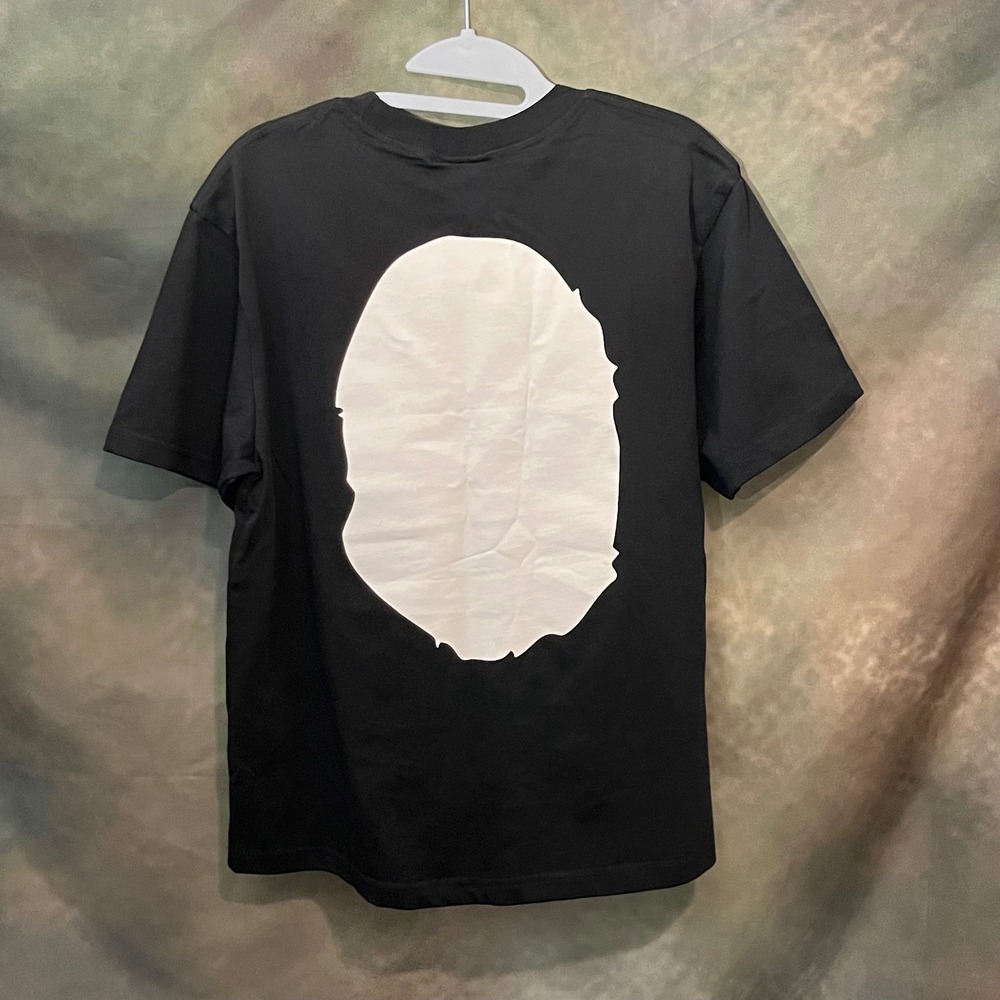 A Bathing Ape BAPE Black and White Head Logo‎ T Shirt Black Size Large - Picture 3 of 6